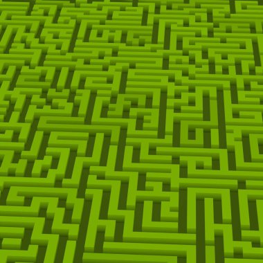 Renkli labirent arkaplanı, kopya alanı ile 3d illüstrasyon  