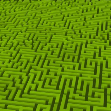 Renkli labirent arkaplanı, kopya alanı ile 3d illüstrasyon  