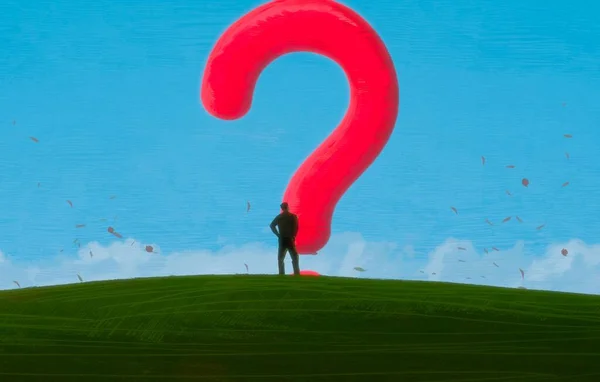 Abstract Background Human Silhouette Question Marks — Stock Photo, Image