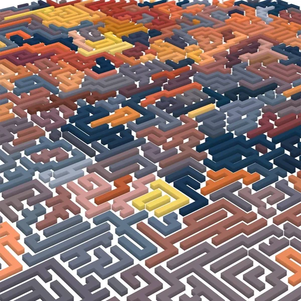 Färgglada Labyrint Bakgrund Illustration Med Kopia Utrymme — Stockfoto