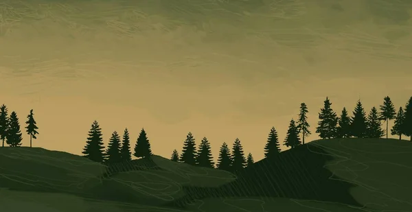 Abstrakte Neblige Berglandschaft Mit Kopierraum Natürlicher Hintergrund — Stockfoto