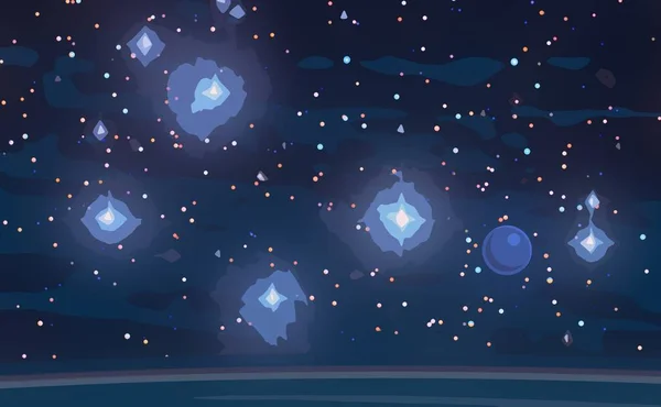 Campo Estrella Del Espacio Profundo Universo Lleno Estrellas Planetas Ilustración —  Fotos de Stock