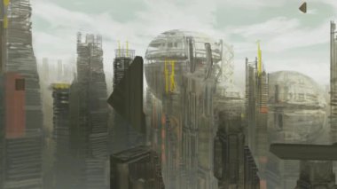 Soyut bilim kurgu görüntüleri, fütüristik video ve teknoloji konsepti. Derin uzayda veri bağlantısı ve gelecekteki yabancı gezegen.