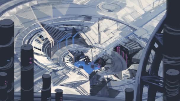 Images Abstraites Science Fiction Concept Futuriste Vidéo Technologie Connexion Données — Video