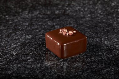 a nice and beautiful half-melted chocolate block