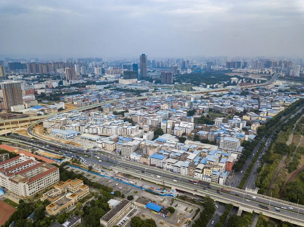 アジア都市の高層ビルの空中写真 — ストック写真