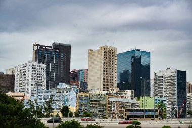 Interlaced landscape of new and old districts in Hong Kong