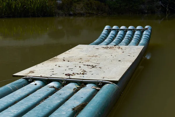 Small Bamboo Raft Pond Park — 스톡 사진