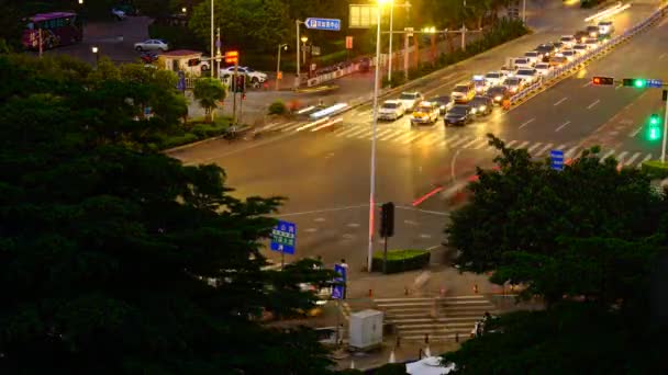 Tempo Lapso Vídeo Estradas Cidade Asiática Cruzar Arranha Céus Entrando — Vídeo de Stock