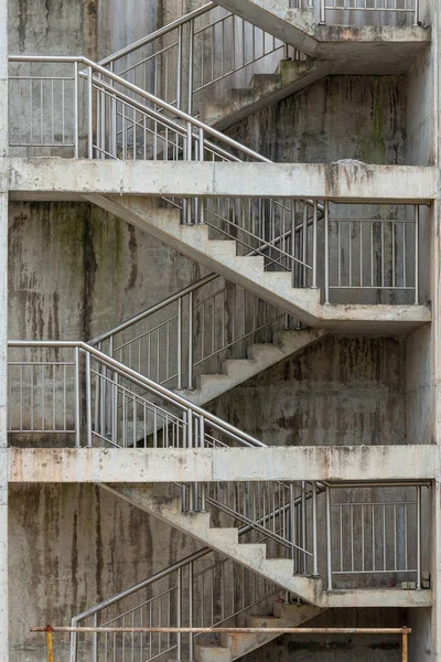 Closeup Escadas Concreto Edifício Residencial Tradicional — Fotografia de Stock