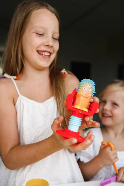 Bambine Che Giocano Casa — Foto Stock