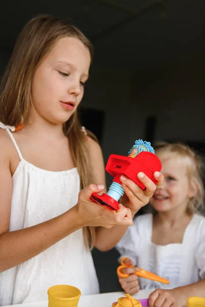 Bambine Che Giocano Casa — Foto Stock