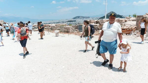 Glücklicher Großvater Und Seine Enkelin Athen Griechenland — Stockfoto
