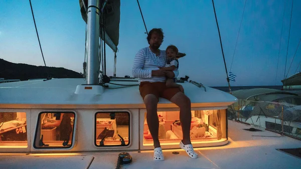 Father Son Yacht — Fotografia de Stock