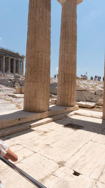 Αρχαίοι Κίονες Και Ερείπια Της Παλιάς Πόλης — Φωτογραφία Αρχείου