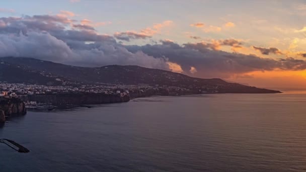 Cinemagraph.4k.Panoramic view at sunset of Sorrento bay, Itália — Vídeo de Stock