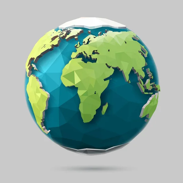 Low Poly Earth Illustration. — Stockvektor