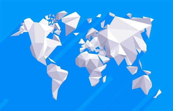Origami világ Térkép — Stock Vector