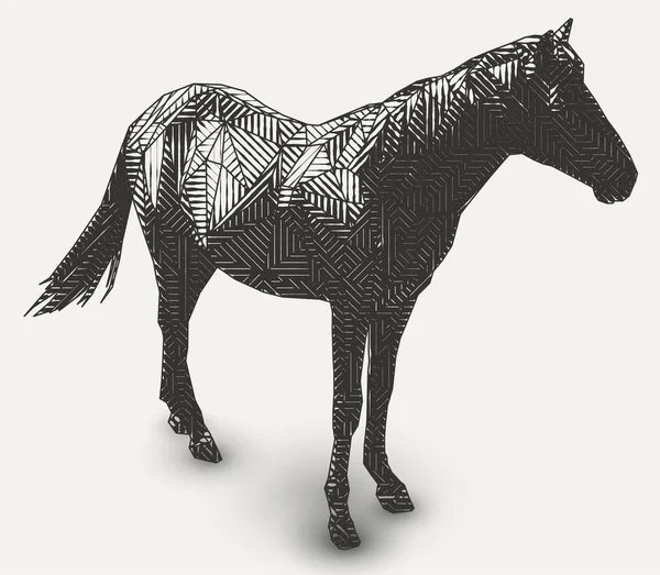 Geometrical Horse Vector — Stock Vector