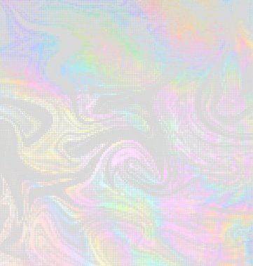 Vektör holografik noktalı resim tasarım. Soyut yanardöner doku, pastel renklerle ilham 80s 90s estetik.