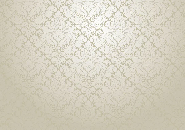 Vector damask wallpaper design.  Seamless repetitive floral deco — Stock Vector