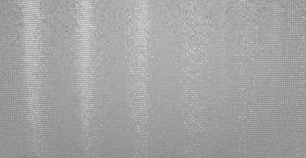 Abstrato cinza acenando meio tom de fundo. Undulação de partículas brilhantes, criando um efeito de cortina em queda . — Vetor de Stock