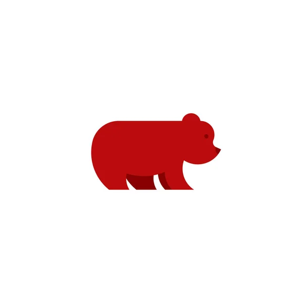 Brown grizzly αρκούδα λογότυπο εικονίδιο ζώο καθαρό απλό στρογγυλεμένο σύμβολο — Διανυσματικό Αρχείο