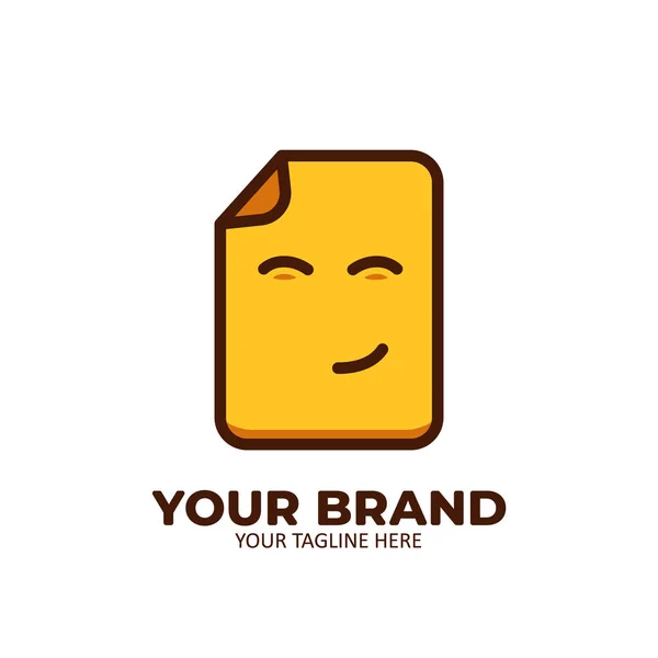 Sarı dosya sayfası logo simgesi şirin biçimi — Stok Vektör