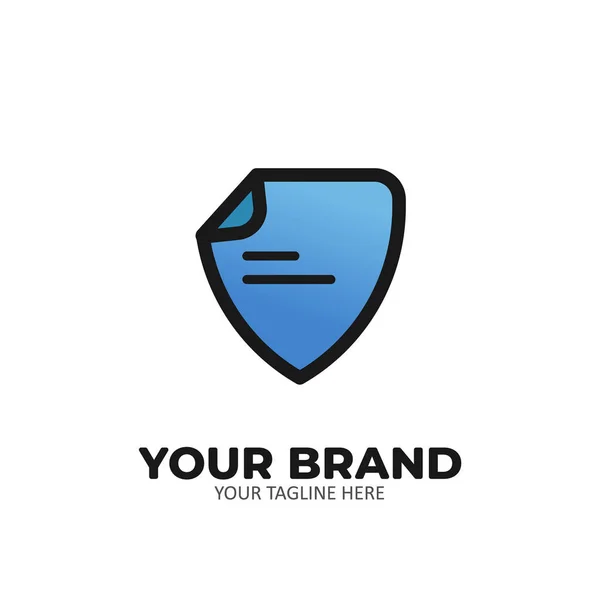 Documento folha logotipo ícone proteção guarda segura —  Vetores de Stock