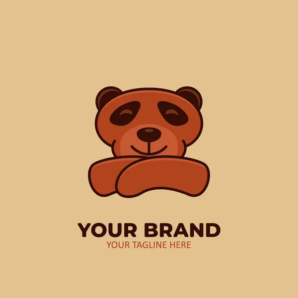 Kendine güvenen ayı logosu hayvan maskotu çizimi — Stok Vektör