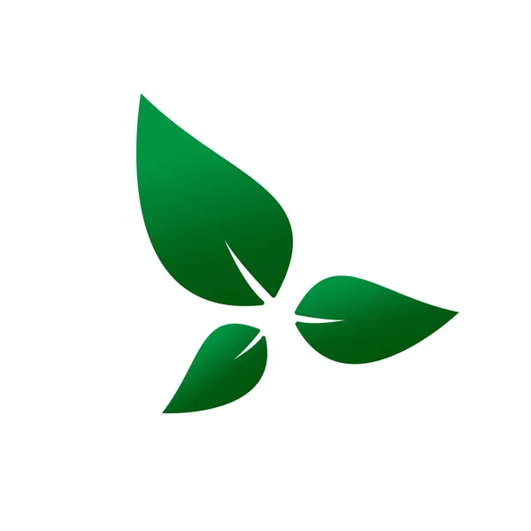 Logo icona vettoriale foglie verdi gradiente verde — Vettoriale Stock