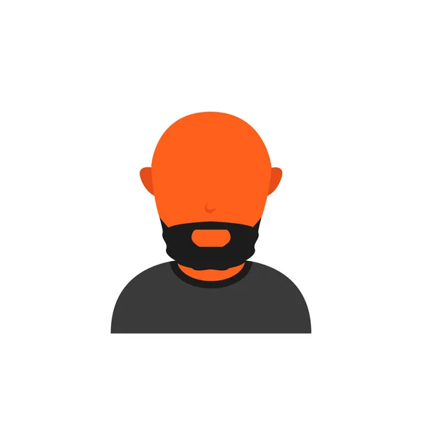 Sakallı ve kel kafalı turuncu deri avatarı — Stok Vektör