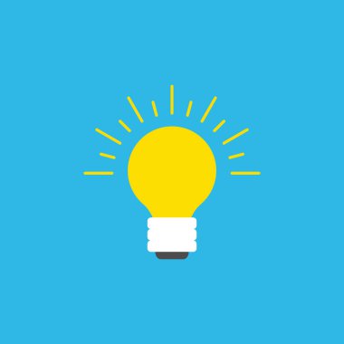 Parlak lamba fikri basit simge sembolü