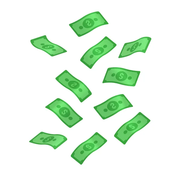 Деньги или доллар дождя иллюстрация на изолированном белом фоне — стоковый вектор