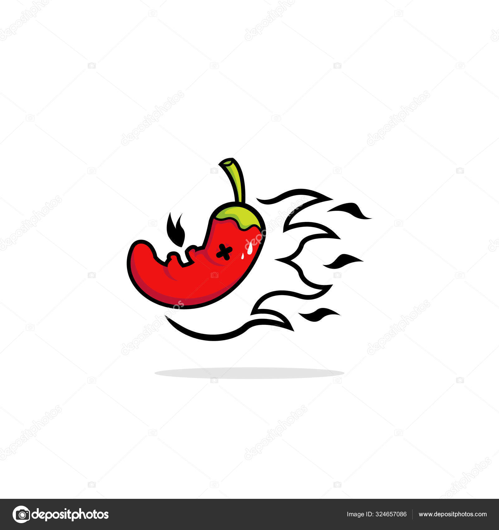 Super Hot Spicy Chilli Pepper Mascot Logo Character Icon