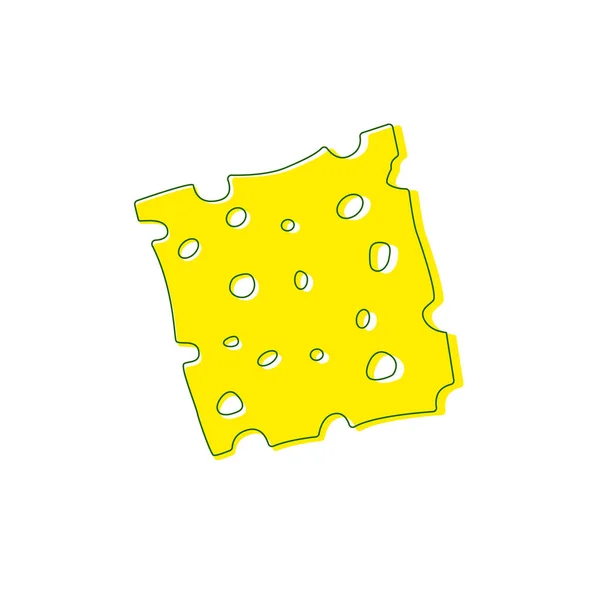 Basit düz sarı peynir kümesi vektörü — Stok Vektör