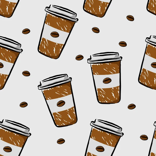 Kaffe kopp seamless mönster — Stock vektor