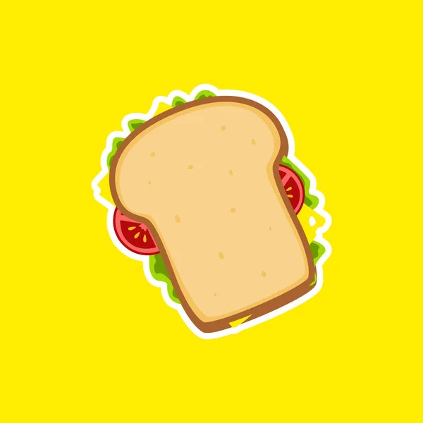 Illustration sandwich pain de blé — Image vectorielle