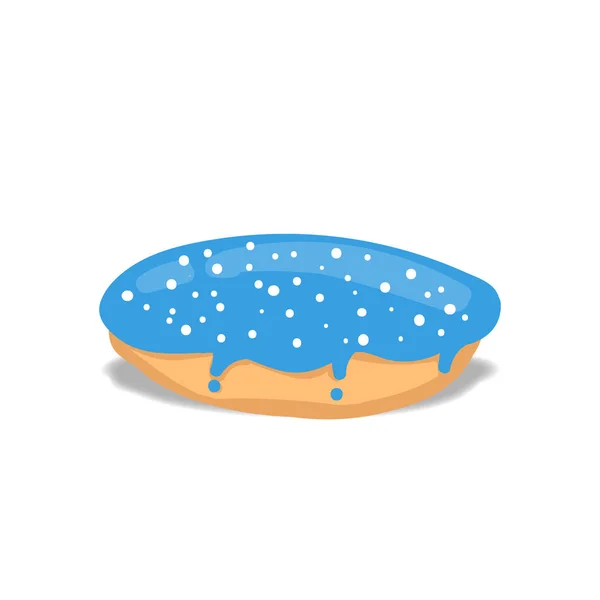 Sabor a menta azul con el azúcar blanco cubierta donut o donut vector ilustración — Vector de stock