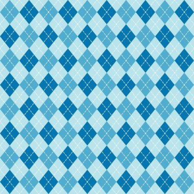 Mavi baklava desenli elmas süveter.