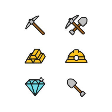 Madenci dairesi simgesi miğferi, baltası, küreği, parlayan elması ve altını var.