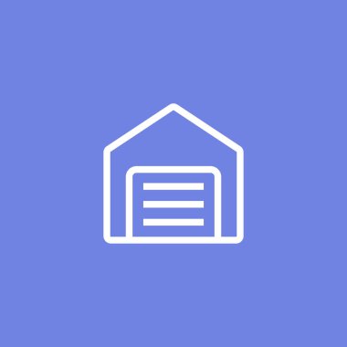 Basit garaj veya depo çizgisi simgesi