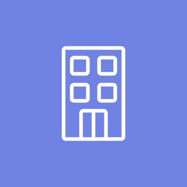 Kat çizgisi simgesi olan basit bir ofis binası.