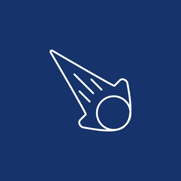 Eenvoudige vallende meteoor pictogram in omtrek of monoline stijl — Stockvector