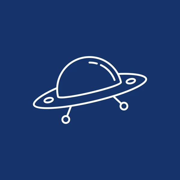 Nave espacial alienígena simples ou ícone ufo em esboço ou estilo monolina — Vetor de Stock