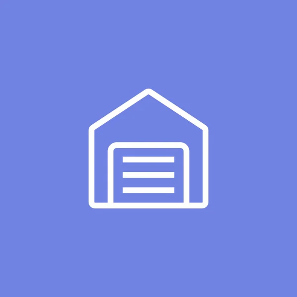 Simple icône de garage ou de ligne d'entrepôt — Image vectorielle