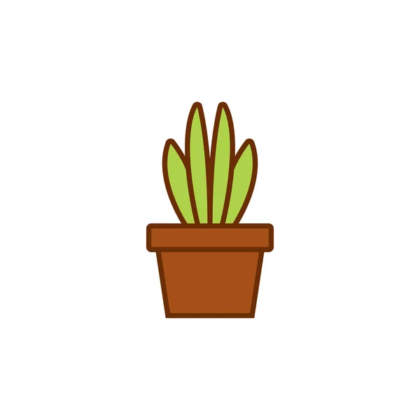 Snake domu roślin płaski symbol ikona ilustracja — Wektor stockowy