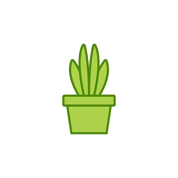 Snake casa planta verde ícone plano símbolo ilustração — Vetor de Stock