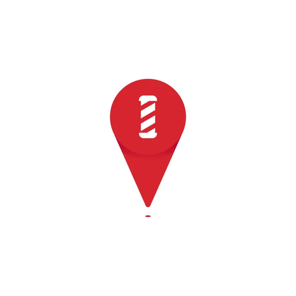 Icono de punto de pin de peluquería logo para mapa ubicación vector — Vector de stock
