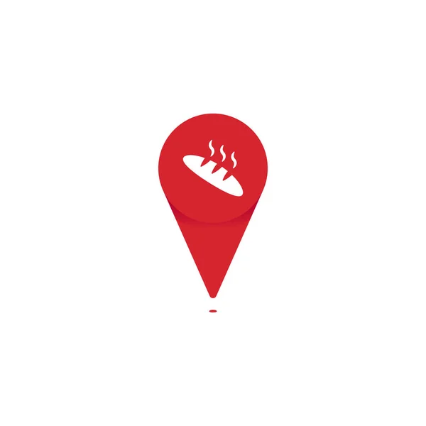 Panadería tienda pin point logo para mapa ubicación vector — Vector de stock